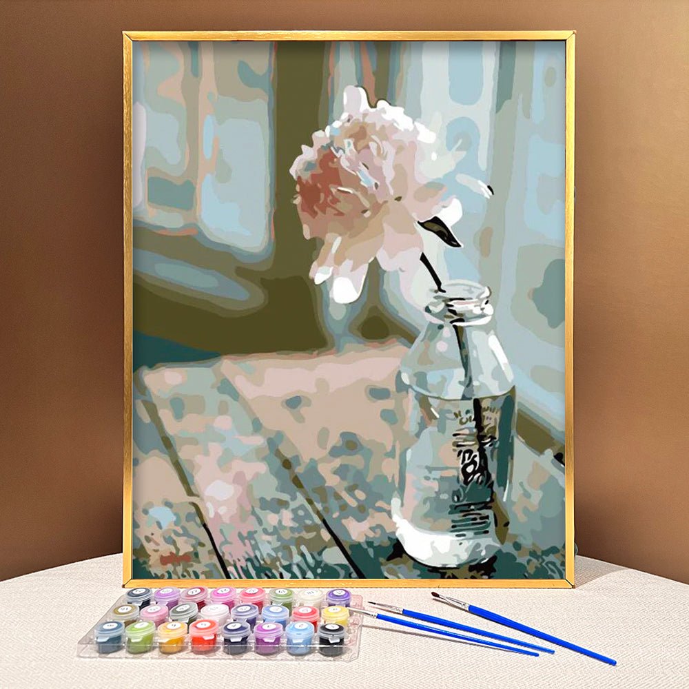 Bring a Touch of Delicate Beauty to Your Home with VIVA™ DIY Painting By Numbers - Flower In A Bottle (16"x20" / 40x50cm), a Relaxing and Intricate Art Experience - VIVA Paint-by-Numbers