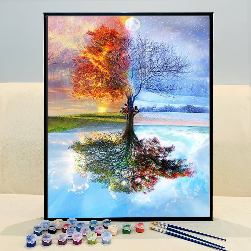 Discover a Relaxing and Therapeutic Art Experience with VIVA™ DIY Painting By Numbers - Seasonscapes (16x20" / 40x50cm) - VIVA Paint-by-Numbers