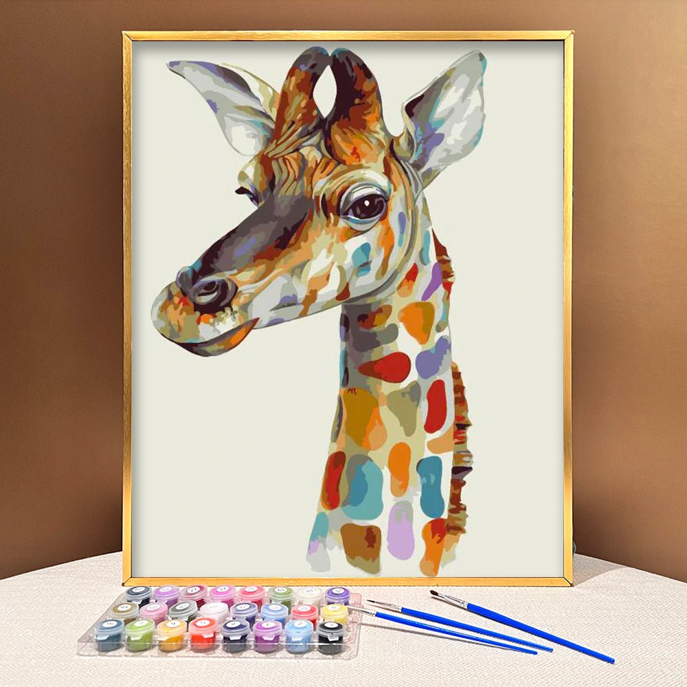 Elevate Your Mood with VIVA™ DIY Painting By Numbers - Giraffe (16"x20" / 40x50cm), a Nostalgic and Uplifting Art Experience. - VIVA Paint-by-Numbers