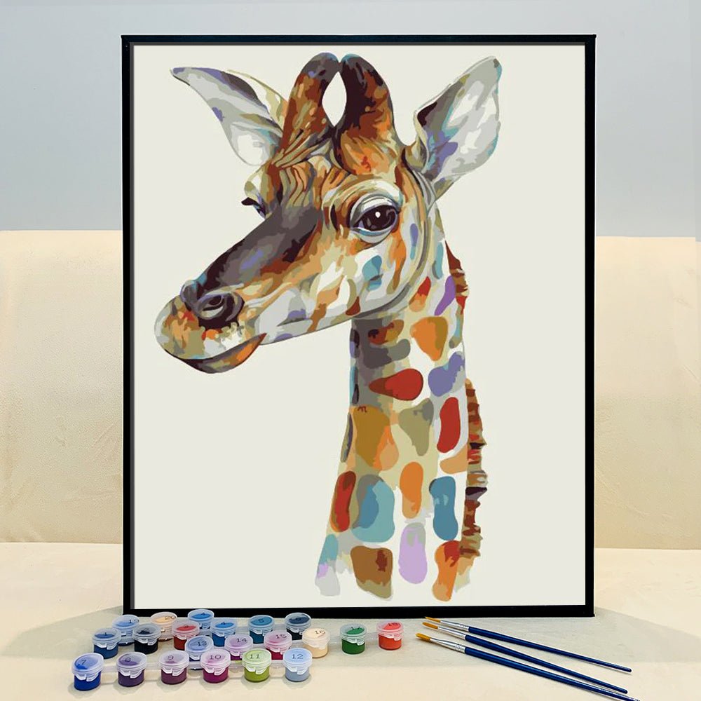 Paint By Numbers Adults kids Colorful Giraffe DIY Painting Kit 40x50CM  Canvas