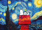 Escape into ultimate comfort and freedom with VIVA™ DIY Painting By Numbers - Snoopy Under Starry Night (16"x20" / 40x50cm). - VIVA Paint-by-Numbers