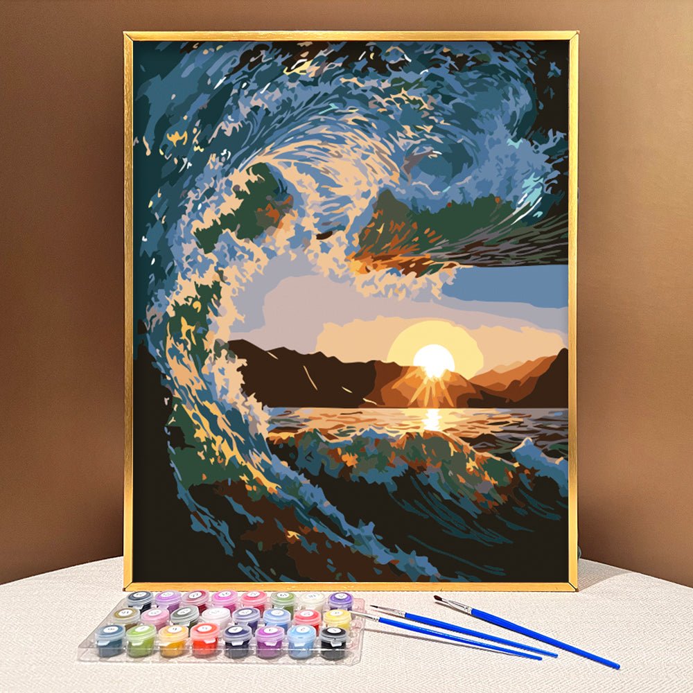  ABEUTY DIY Paint by Numbers for Adults Beginner & Kids - Blue  Waves Sea Sky 16x20 inches Acrylic Number Painting for Home Wall Decor (No  Frame)