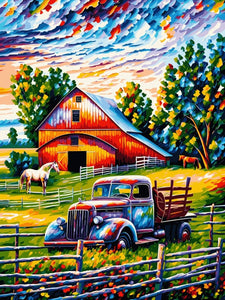 Soulful Rural Escape: VIVA™ Rustic Rendezvous Collection (EXCLUSIVE) - Farmyard Fascination (16"x20"/40x50cm) - Unwind & Reconnect with Nature - VIVA Paint-by-Numbers