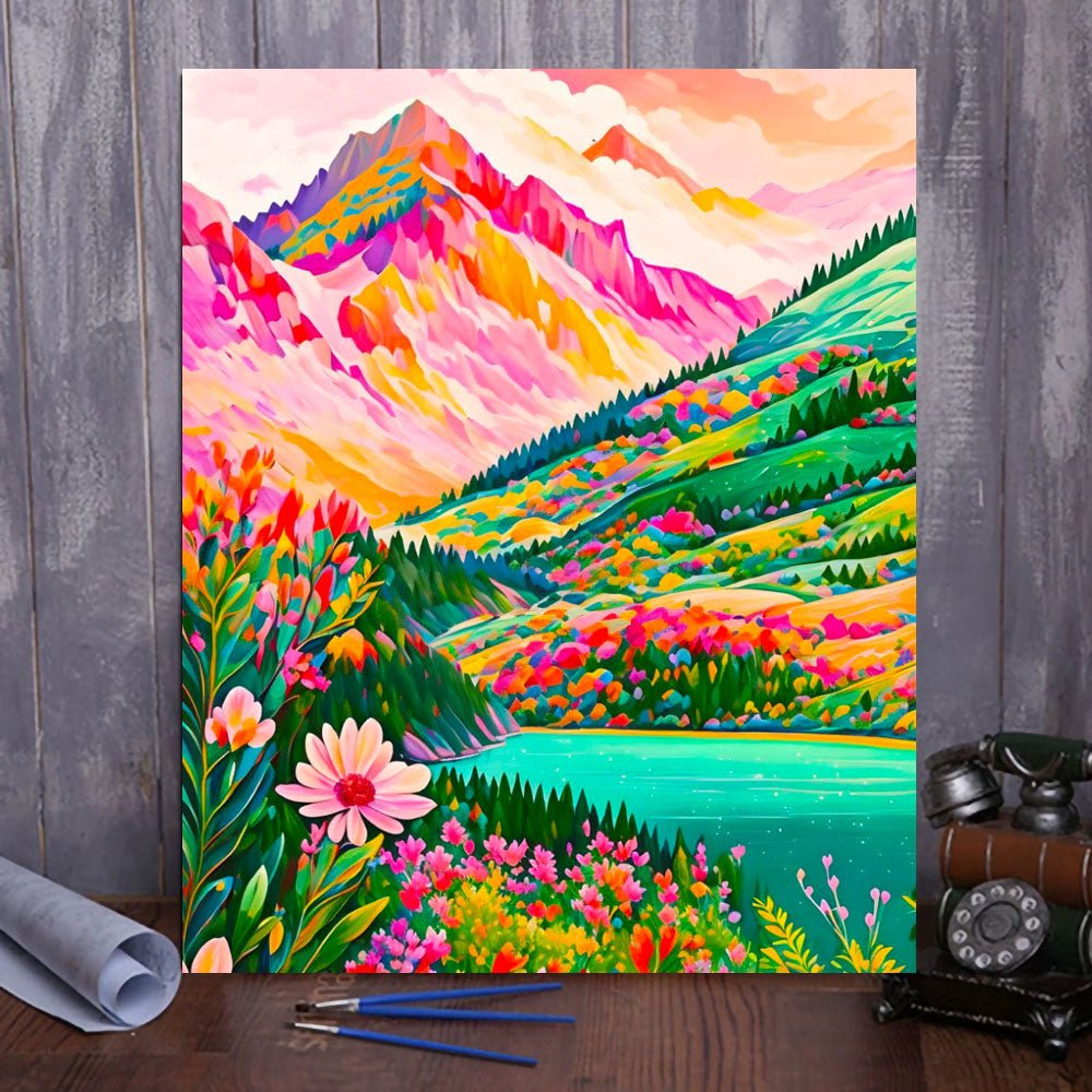 Artwille DIY Paint by Numbers for Adults and Kids - Mountain Landscapes