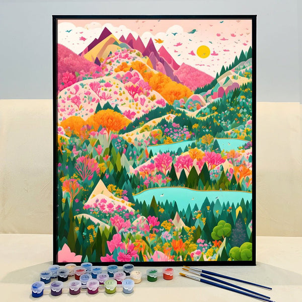 Paint. Relax. Gift: VIVA™ 'Colorful Mountain' DIY Paint by Numbers Kit -  Discover Artistry, Experience Serenity, and Deliver Smiles!