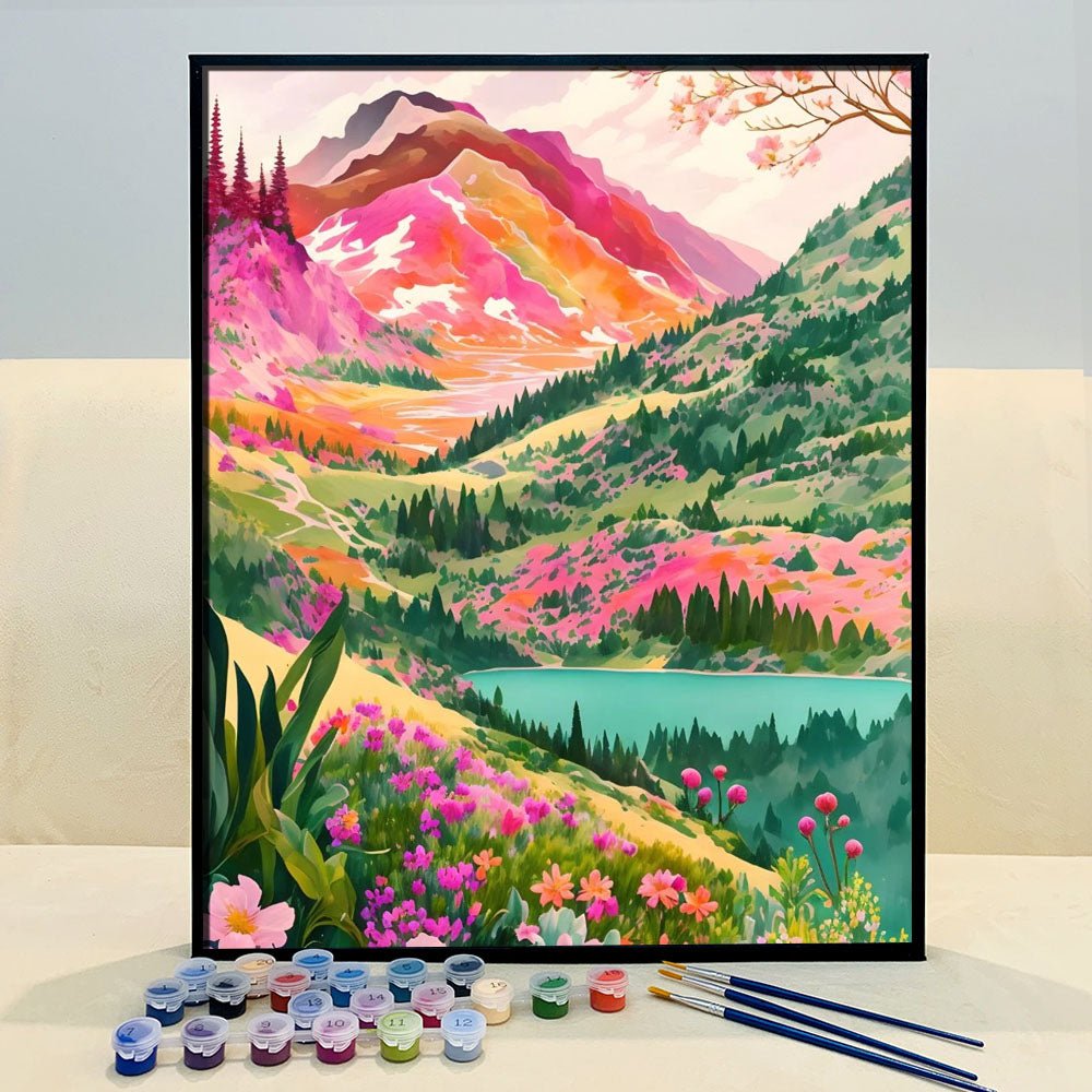 Paint By Number Kit for Adults - Mountain Road - DIY Painting By