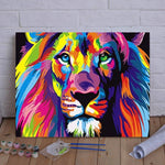 Unleash Your Inner Strength with VIVA™ DIY Painting By Numbers - Colorful Lion (16"x20" / 40x50cm), A Majestic and Empowering Art Experience - VIVA Paint-by-Numbers