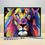 Unleash Your Inner Strength with VIVA™ DIY Painting By Numbers - Colorful Lion (16"x20" / 40x50cm), A Majestic and Empowering Art Experience - VIVA Paint-by-Numbers