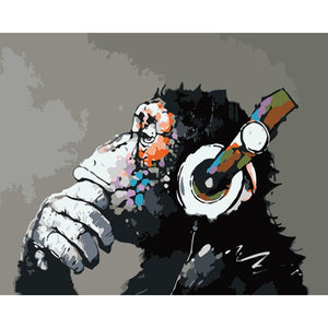 Unleash Your Playful Side with VIVA™ DIY Painting By Numbers - Cool Chimp (16"x20" / 40x50cm), A Fun and Joyful Art Adventure - VIVA Paint-by-Numbers