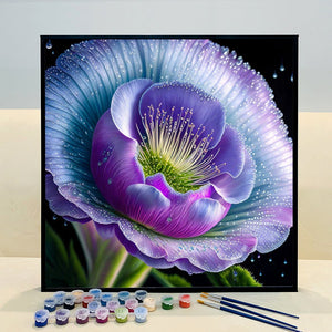 Unwind and Recharge with VIVA™ DIY Painting By Numbers (EXCLUSIVE) - Dewy Lisianthus (16"x16"/40x40cm) - VIVA Paint-by-Numbers