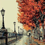 VIVA™ DIY Painting By Numbers - Autumn Street (16"x20" / 40x50cm) - VIVA Paint-by-Numbers