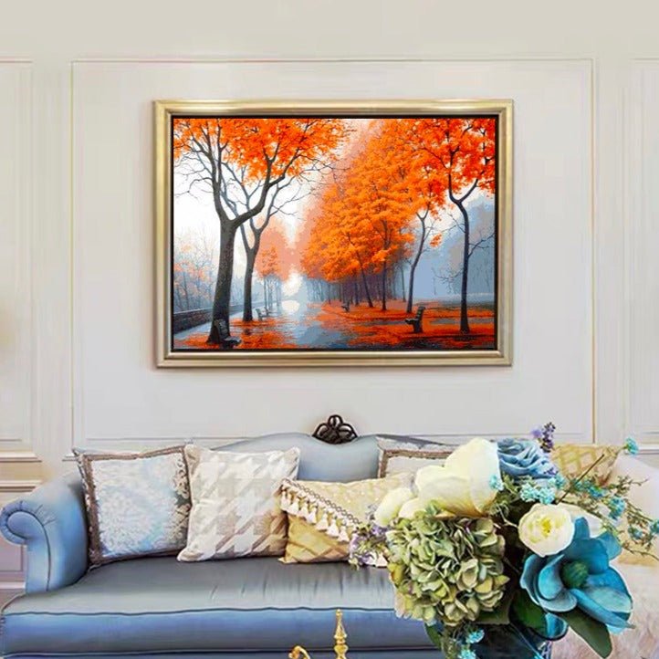 VIVA™ DIY Painting By Numbers - Autumn Street (16"x20" / 40x50cm) - VIVA Paint-by-Numbers