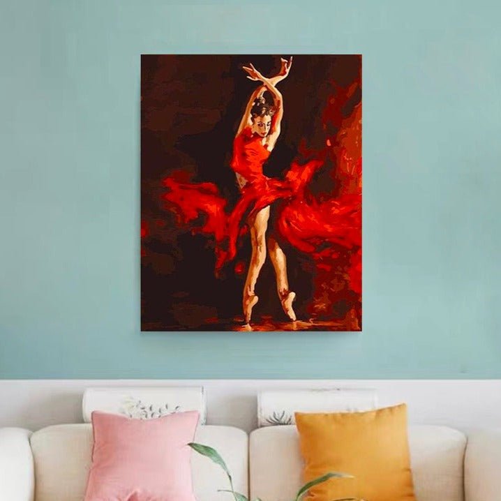 VIVA™ DIY Painting By Numbers - Ballet Dancer On Fire (16"x20" / 40x50cm) - VIVA Paint-by-Numbers