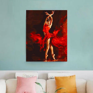 VIVA™ DIY Painting By Numbers - Ballet Dancer On Fire (16"x20" / 40x50cm) - VIVA Paint-by-Numbers
