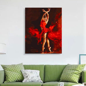 VIVA™ DIY Painting By Numbers - Ballet Dancer On Fire (16"x20" / 40x50cm) - VIVA Paint-by-Numbers