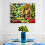 VIVA™ DIY Painting By Numbers - Cabin in the woods (16"x20" / 40x50cm) - VIVA Paint-by-Numbers