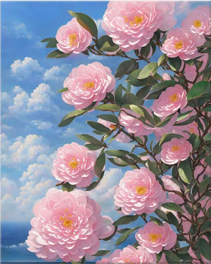 VIVA™ DIY Painting By Numbers - Camellia by the Sea-B (16"x20" / 40x50cm) - VIVA Paint-by-Numbers