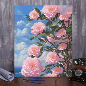 VIVA™ DIY Painting By Numbers - Camellia by the Sea-B (16"x20" / 40x50cm) - VIVA Paint-by-Numbers