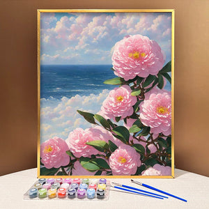 VIVA™ DIY Painting By Numbers - Camellia by the Sea-C (16"x20" / 40x50cm) - VIVA Paint-by-Numbers