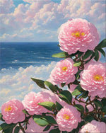 VIVA™ DIY Painting By Numbers - Camellia by the Sea-C (16"x20" / 40x50cm) - VIVA Paint-by-Numbers