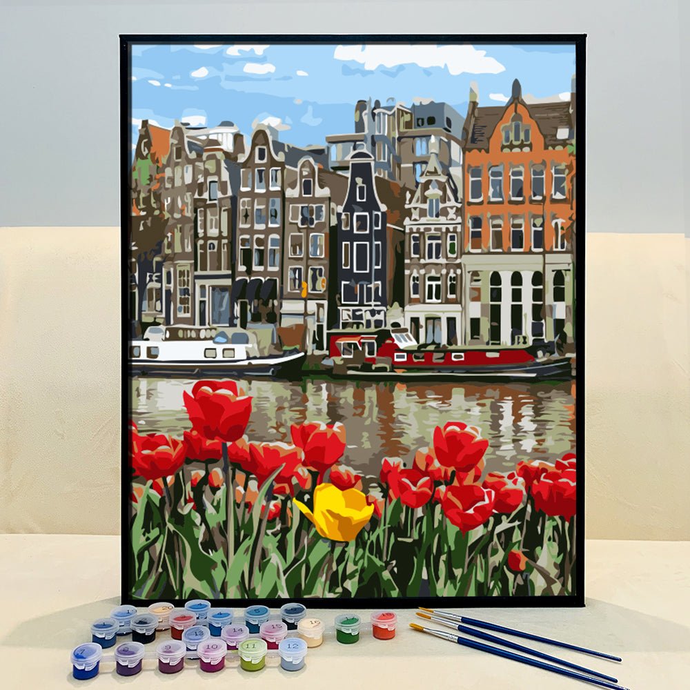 VIVA™ DIY Painting By Numbers - Charming tulips (16"x20" / 40x50cm) - VIVA Paint-by-Numbers