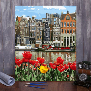 VIVA™ DIY Painting By Numbers - Charming tulips (16"x20" / 40x50cm) - VIVA Paint-by-Numbers