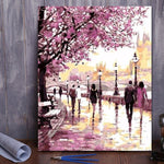 VIVA™ DIY Painting By Numbers - Cherry Blossoms Road (16"x20" / 40x50cm) - VIVA Paint-by-Numbers