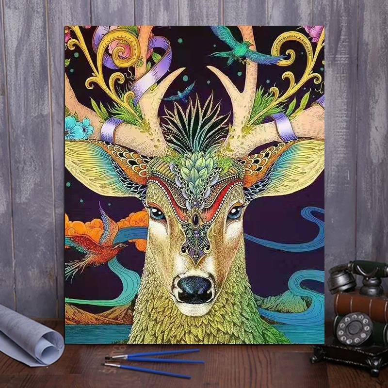 VIVA™ DIY Painting By Numbers - Deer Head (16"x20" / 40x50cm) - VIVA Paint-by-Numbers