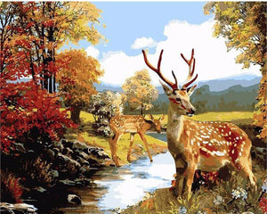 VIVA™ DIY Painting By Numbers - Deers (16"x20" / 40x50cm) - VIVA Paint-by-Numbers