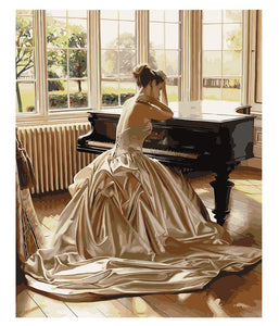 VIVA™ DIY Painting By Numbers - Elegant Piano Woman (16"x20" / 40x50cm) - VIVA Paint-by-Numbers
