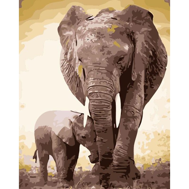 VIVA™ DIY Painting By Numbers - Elephants(16"x20" / 40x50cm) - VIVA Paint-by-Numbers