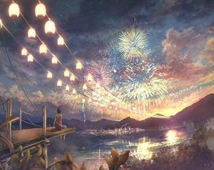 VIVA™ DIY Painting By Numbers - Fireworks At Night (16"x20" / 40x50cm) - VIVA Paint-by-Numbers