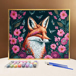 VIVA™ DIY Painting By Numbers - Fox in flowers (16x20" / 40x50cm) - VIVA Paint-by-Numbers