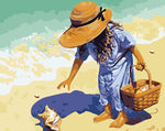 VIVA™ DIY Painting By Numbers - Little Girl On The Beach(16"x20" / 40x50cm) - VIVA Paint-by-Numbers