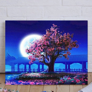 VIVA™ DIY Painting By Numbers - Moonlit Cherry (16"x20" / 40x50cm) - VIVA Paint-by-Numbers