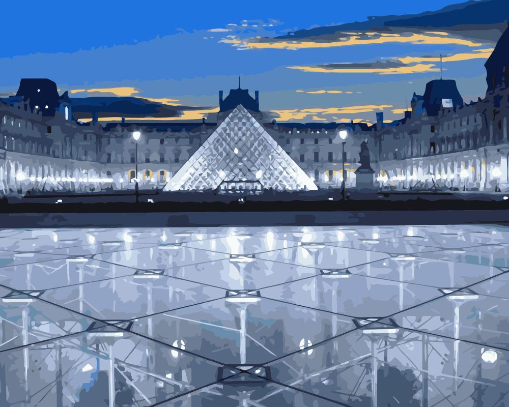 VIVA™ DIY Painting By Numbers - Musée du Louvre Paris (16"x20" / 40x50cm) - VIVA Paint-by-Numbers