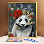 VIVA™ DIY Painting By Numbers - Panda in flowers (16x20" / 40x50cm) - VIVA Paint-by-Numbers