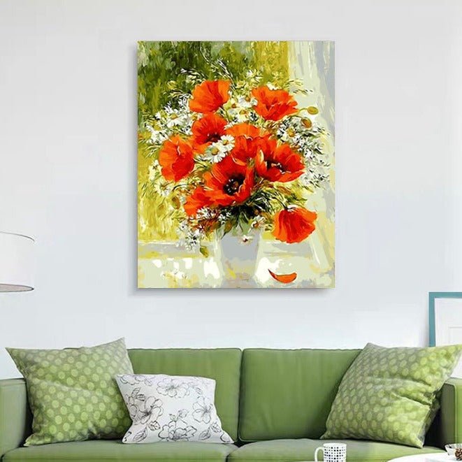 VIVA™ DIY Painting By Numbers - Poppies (16"x20" / 40x50cm) - VIVA Paint-by-Numbers