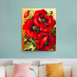 VIVA™ DIY Painting By Numbers - Red Flower (16"x20" / 40x50cm) - VIVA Paint-by-Numbers