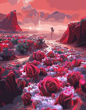 VIVA™ DIY Painting By Numbers - Rose in the canyon (16"x20" / 40x50cm) - VIVA Paint-by-Numbers