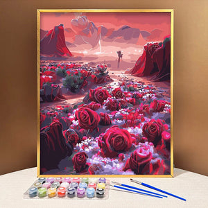 VIVA™ DIY Painting By Numbers - Rose in the canyon (16"x20" / 40x50cm) - VIVA Paint-by-Numbers