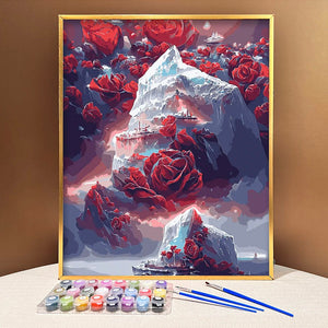 VIVA™ DIY Painting By Numbers - Rose in the ice (16"x20" / 40x50cm) - VIVA Paint-by-Numbers