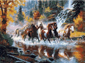 VIVA™ DIY Painting By Numbers - Running Horses (16"x20" / 40x50cm) - VIVA Paint-by-Numbers