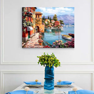 VIVA™ DIY Painting By Numbers - Seascape Resort (16"x20" / 40x50cm) - VIVA Paint-by-Numbers