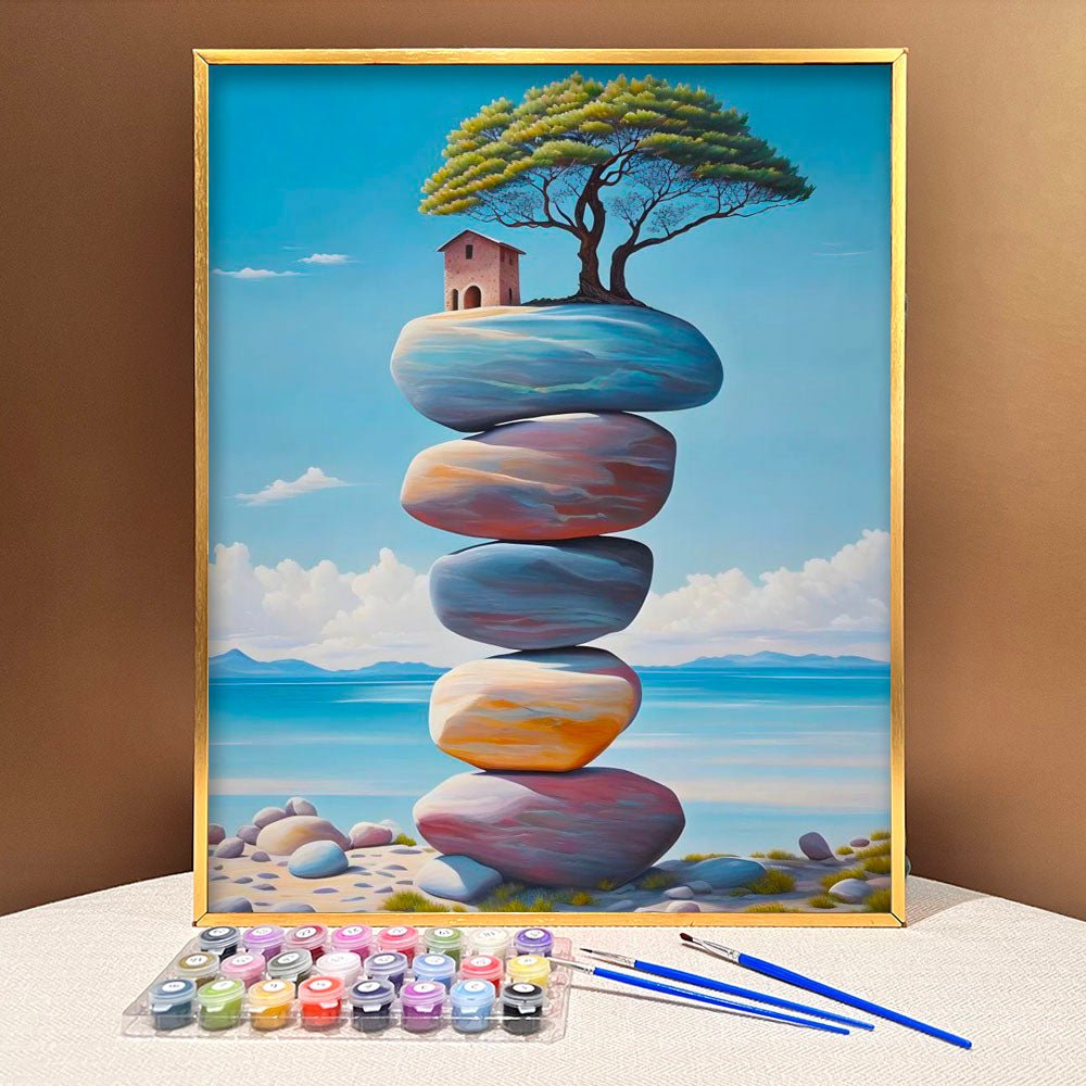 VIVA™ DIY Painting By Numbers - Stone Balancing (16"x20"/40x50cm) - VIVA Paint-by-Numbers
