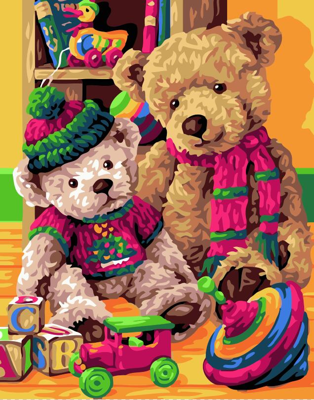 VIVA™ DIY Painting By Numbers - Teddy Bear (16"x20" / 40x50cm) - VIVA Paint-by-Numbers