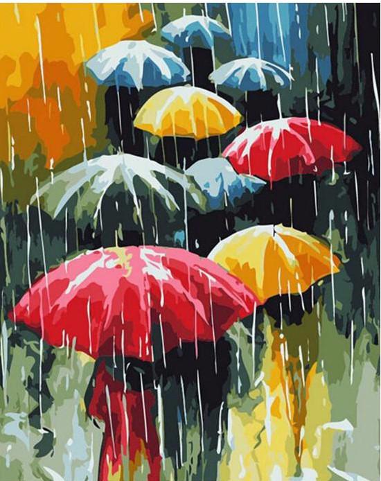 VIVA™ DIY Painting By Numbers - Umbrellas (16"x20" / 40x50cm) - VIVA Paint-by-Numbers