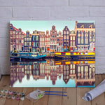 VIVA™ DIY Painting By Numbers - Vibrant Riverfront Buildings (16"x20" / 40x50cm) - VIVA Paint-by-Numbers