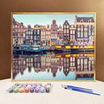 VIVA™ DIY Painting By Numbers - Vibrant Riverfront Buildings (16"x20" / 40x50cm) - VIVA Paint-by-Numbers