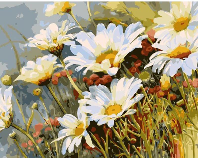 VIVA™ DIY Painting By Numbers - White Flowers (16"x20" / 40x50cm) - VIVA Paint-by-Numbers